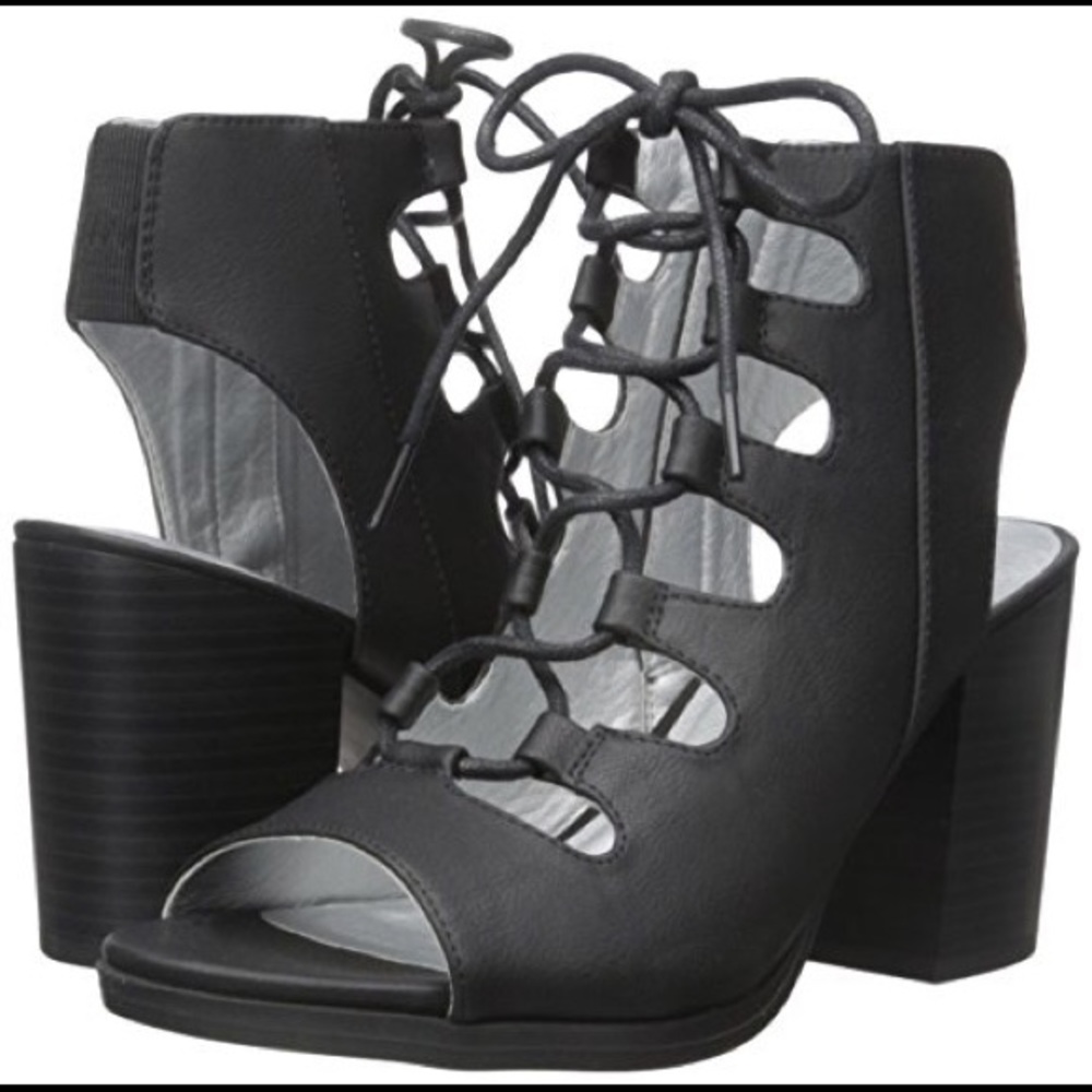 Sold! Sold! Lace Up Block Heel Sandal